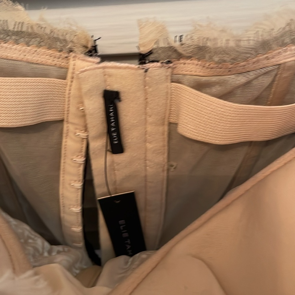 NWT Elie Tahari  Bustier Lace black/beige lining cotton nylon,elastine size L - Picture 4 of 17